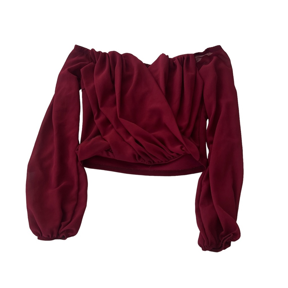 Small Cropped Burgundy Long sleeve top